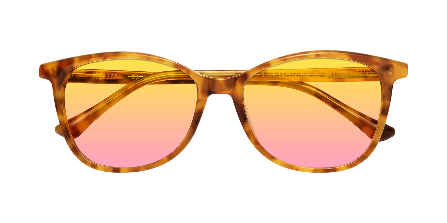Folded Front of Creek in Amber Tortoise with Yellow / Pink Gradient Lenses