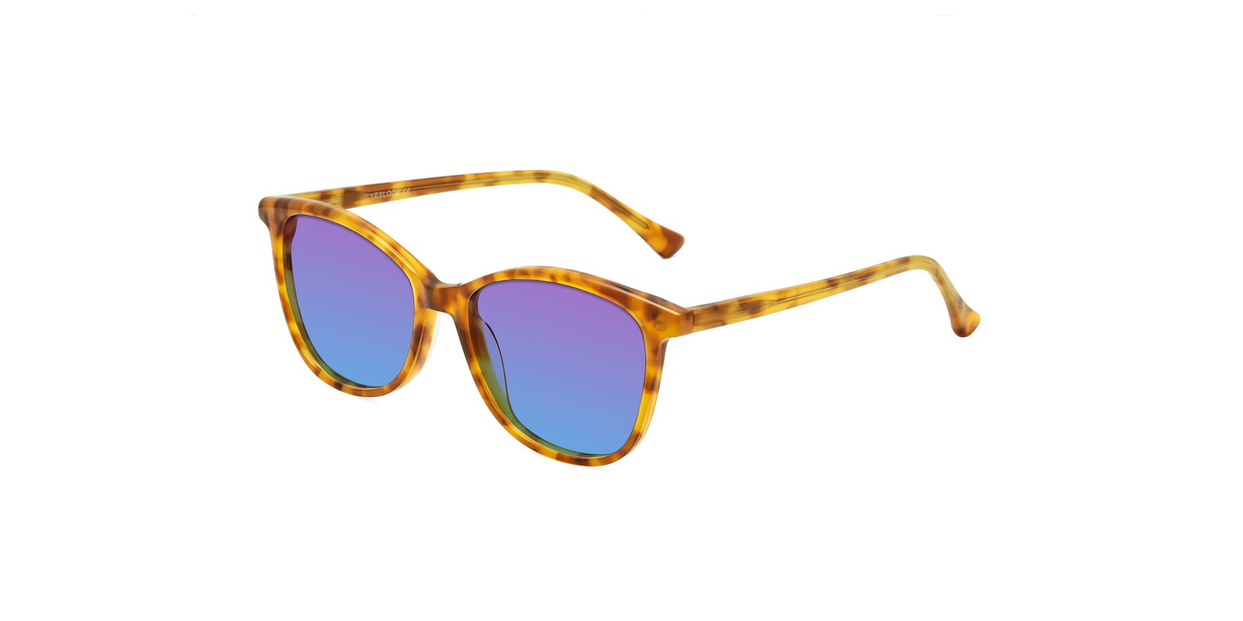 Angle of Creek in Amber Tortoise with Purple / Blue Gradient Lenses