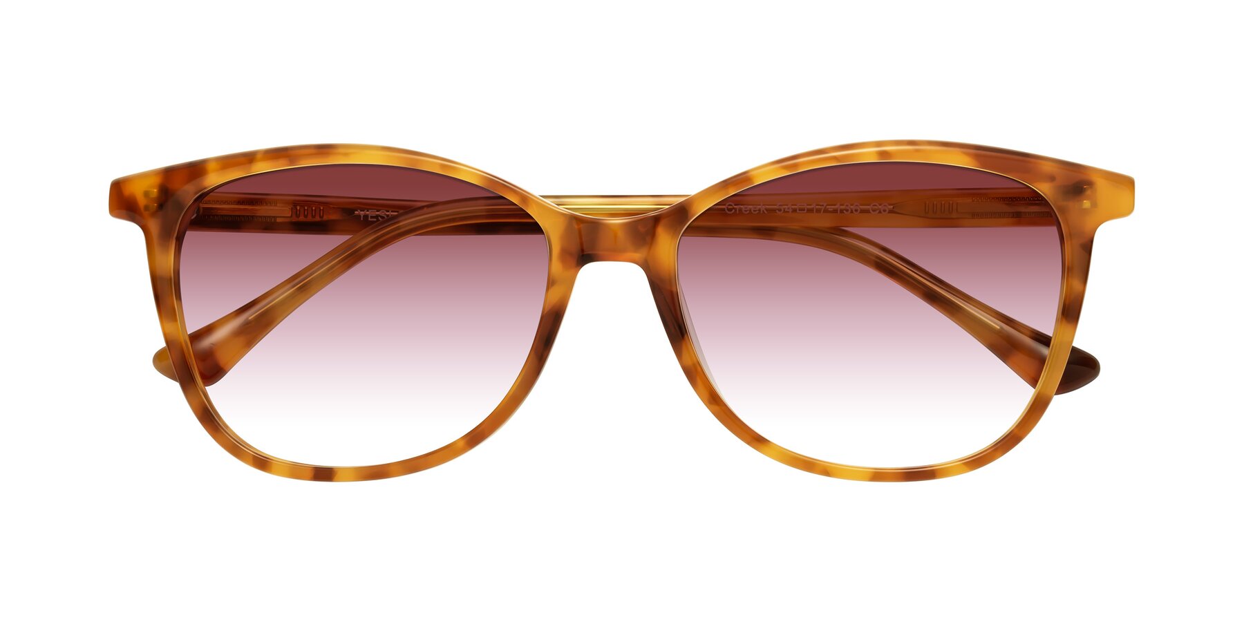 Folded Front of Creek in Amber Tortoise with Garnet Gradient Lenses