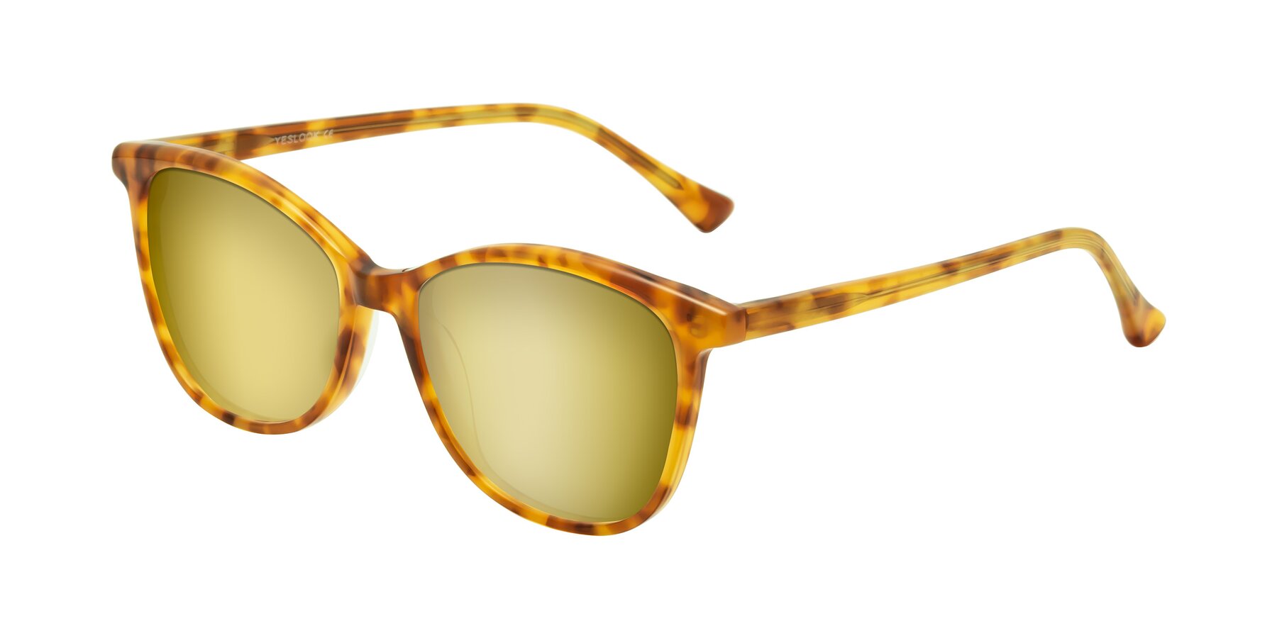 Angle of Creek in Amber Tortoise with Gold Mirrored Lenses