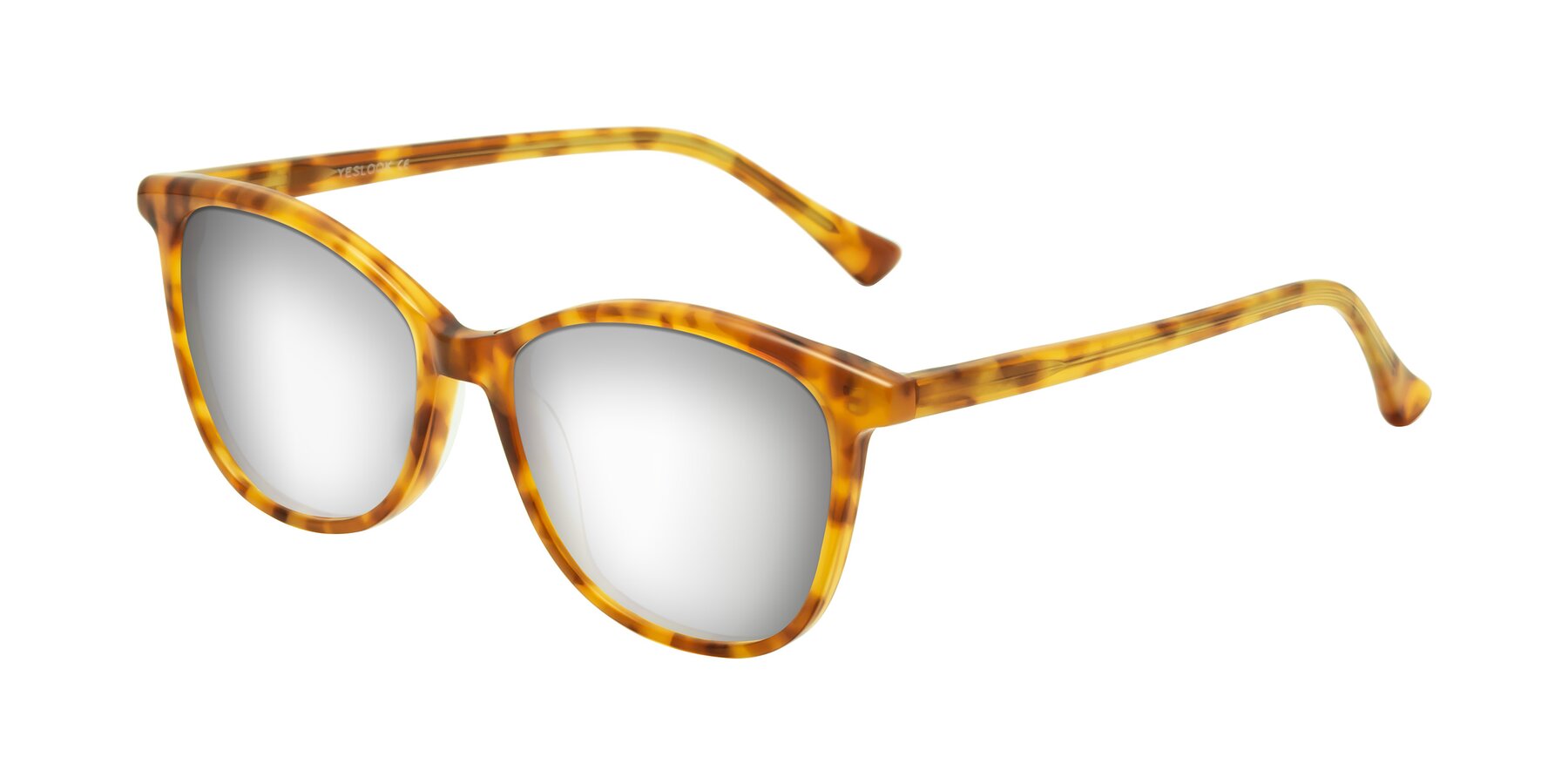 Angle of Creek in Amber Tortoise with Silver Mirrored Lenses
