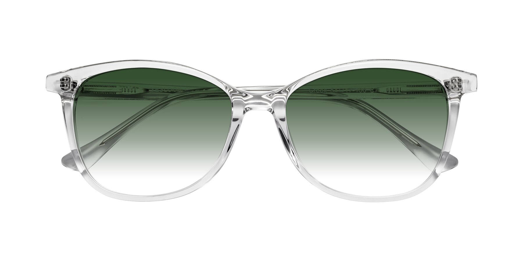Folded Front of Creek in Clear with Green Gradient Lenses