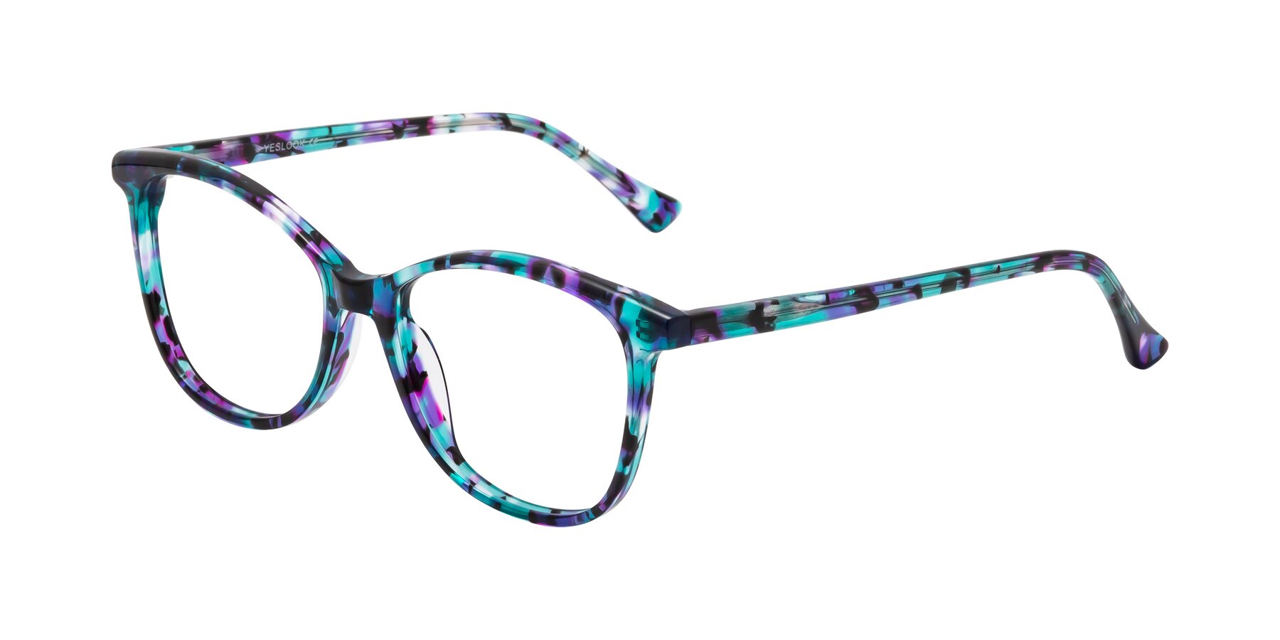 Angle of Creek in Floral Blue with Clear Blue Light Blocking Lenses