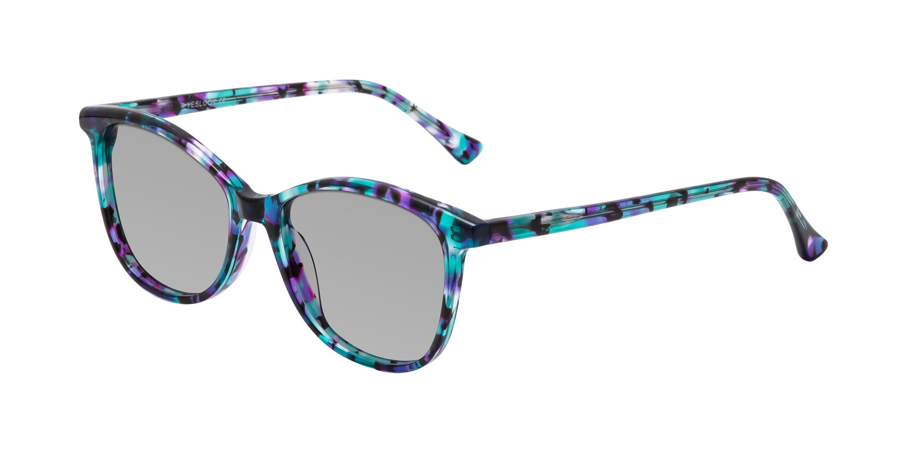 Angle of Creek in Floral Blue with Light Gray Tinted Lenses