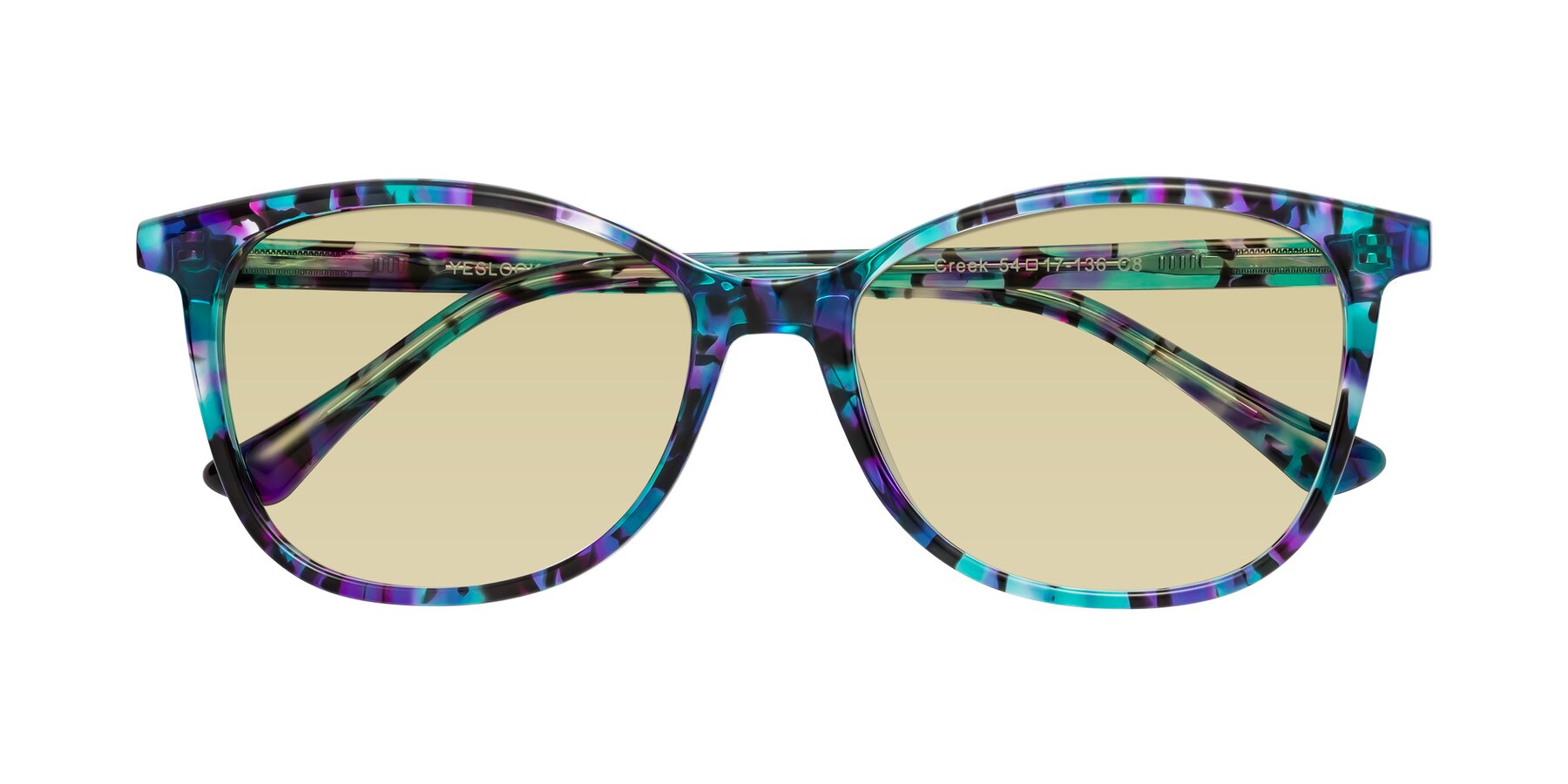 Folded Front of Creek in Floral Blue with Light Champagne Tinted Lenses