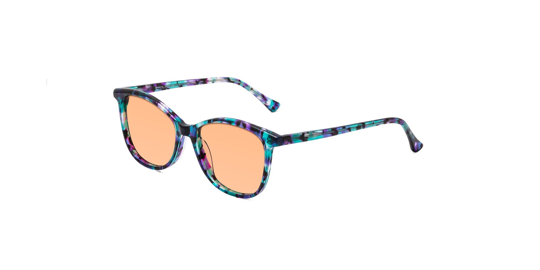 Angle of Creek in Floral Blue with Light Orange Tinted Lenses