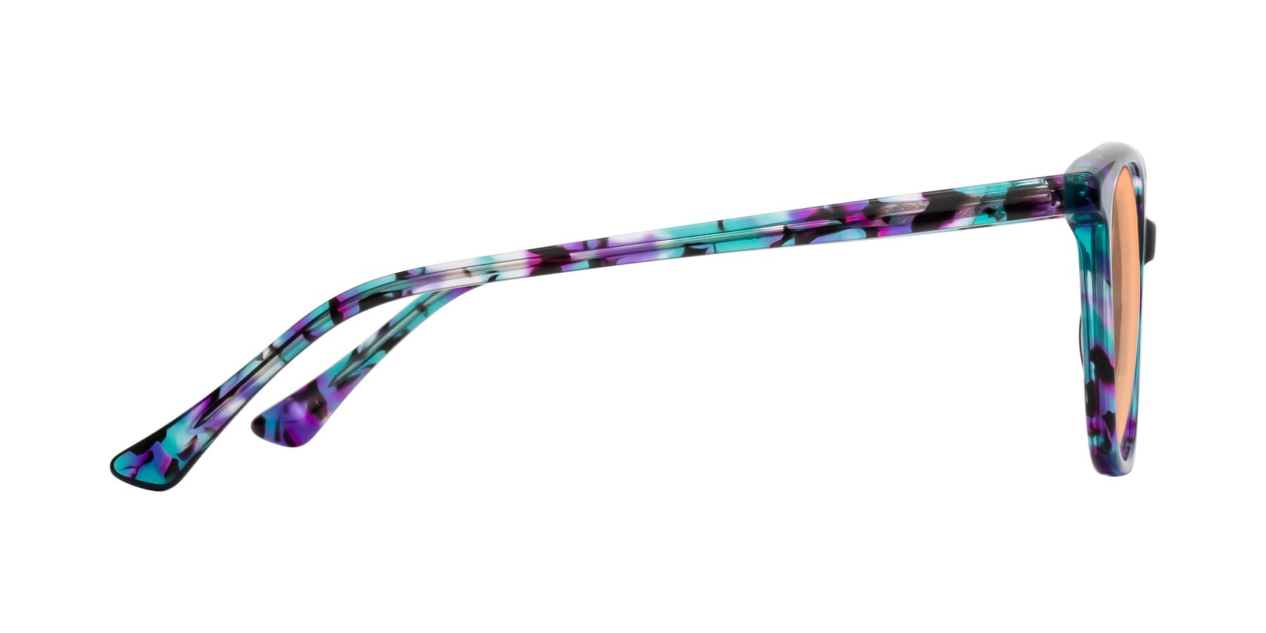 Side of Creek in Floral Blue with Light Orange Tinted Lenses
