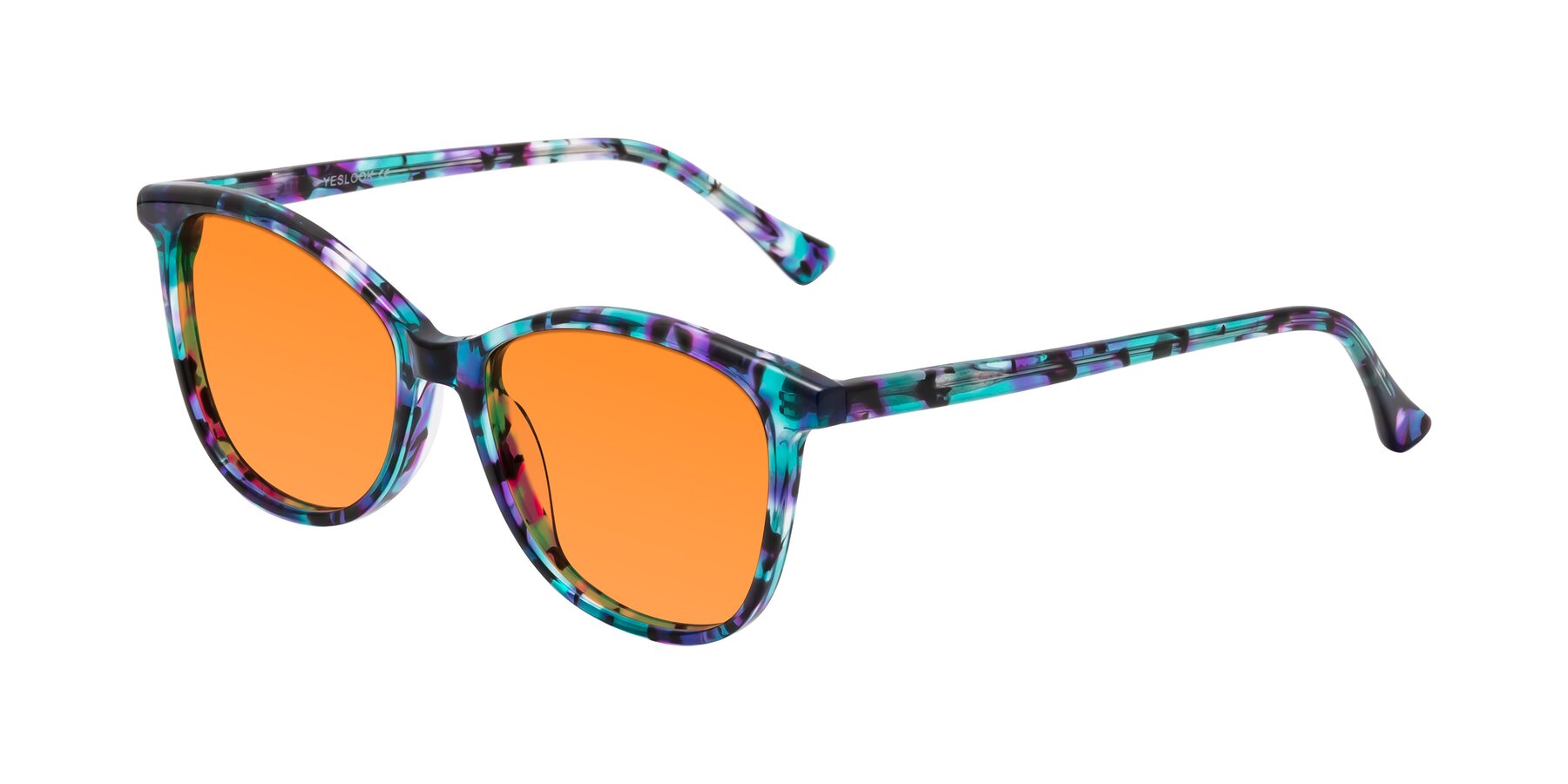 Angle of Creek in Floral Blue with Orange Tinted Lenses
