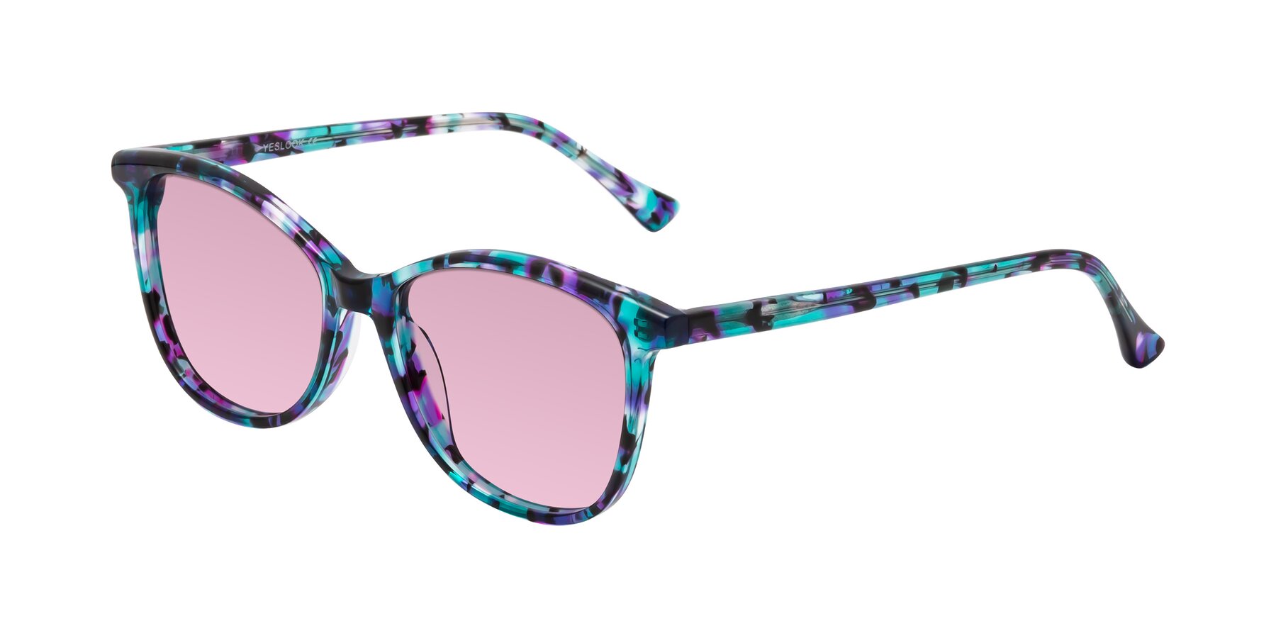 Angle of Creek in Floral Blue with Light Wine Tinted Lenses