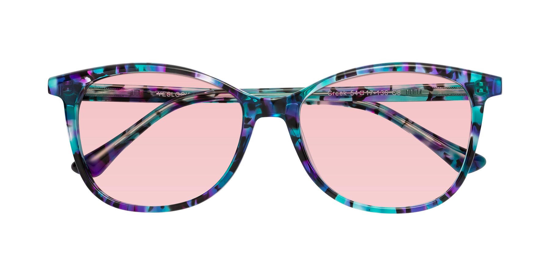 Folded Front of Creek in Floral Blue with Light Garnet Tinted Lenses