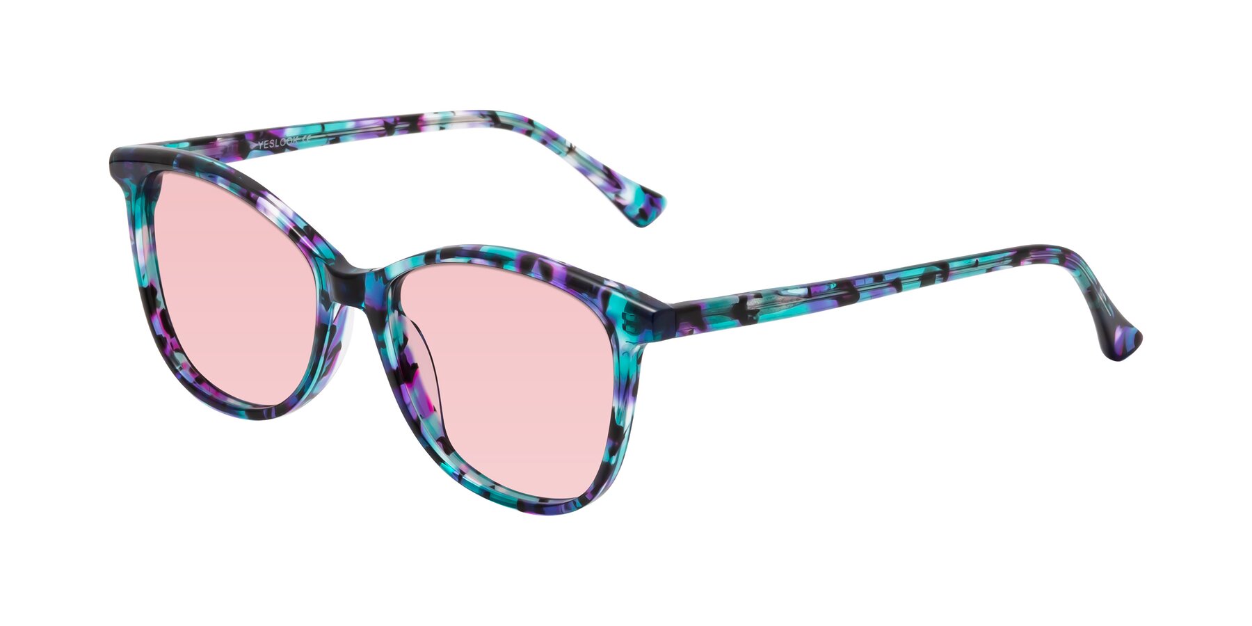 Angle of Creek in Floral Blue with Light Garnet Tinted Lenses