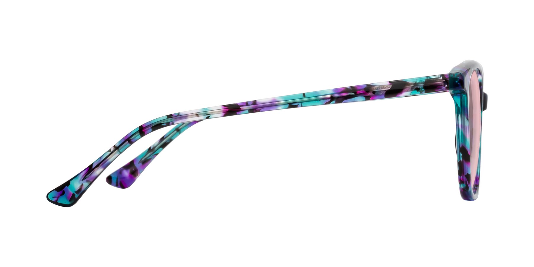 Side of Creek in Floral Blue with Light Garnet Tinted Lenses
