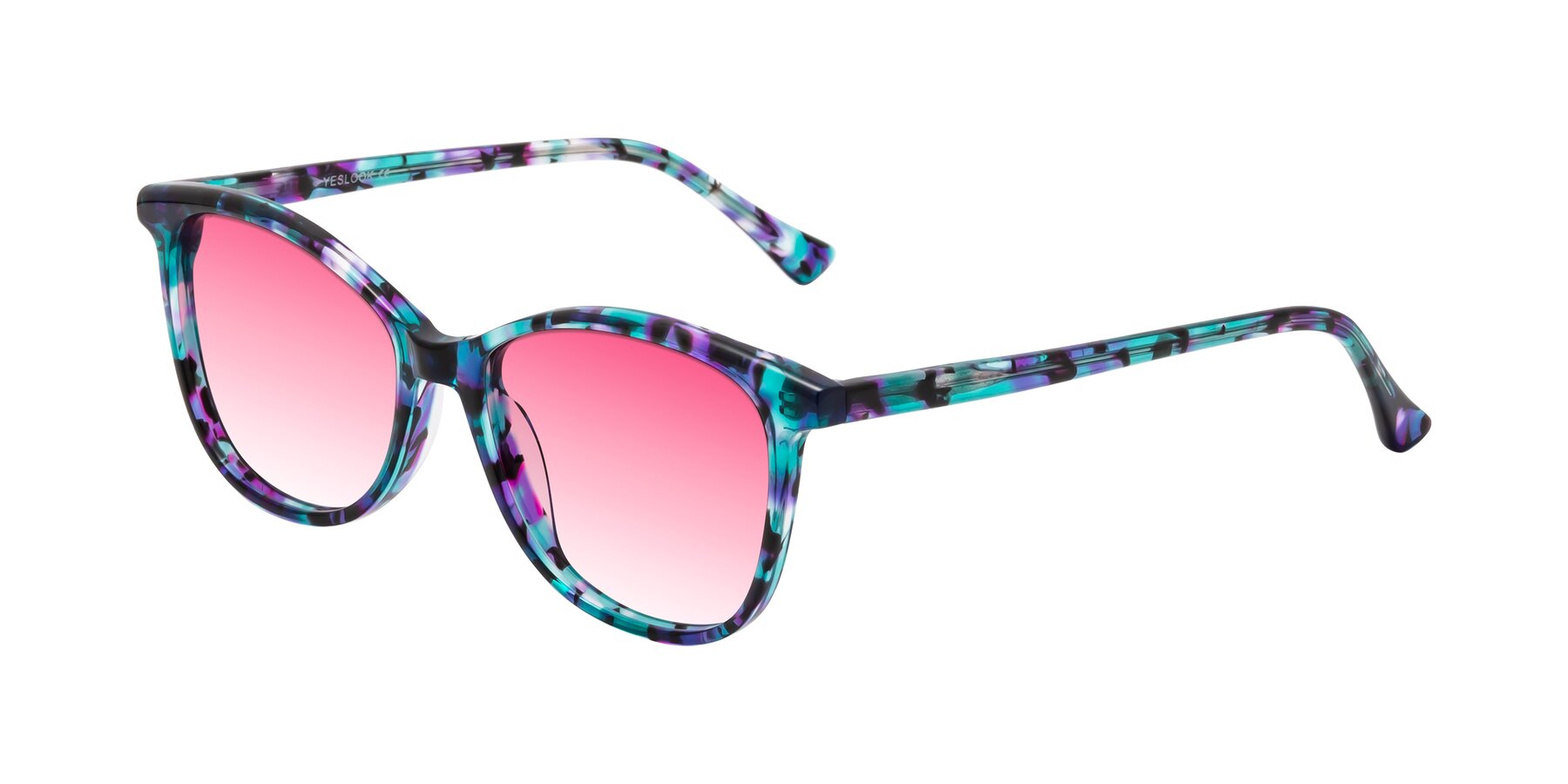Angle of Creek in Floral Blue with Pink Gradient Lenses