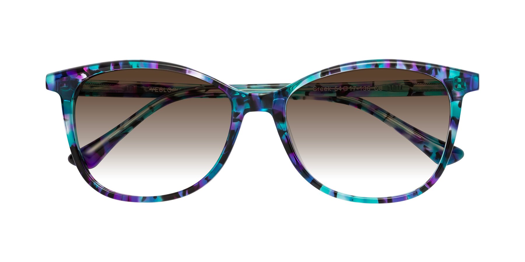Folded Front of Creek in Floral Blue with Brown Gradient Lenses