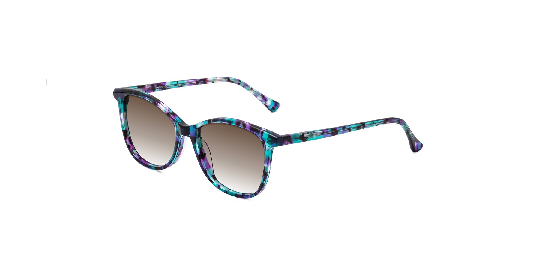 Angle of Creek in Floral Blue with Brown Gradient Lenses