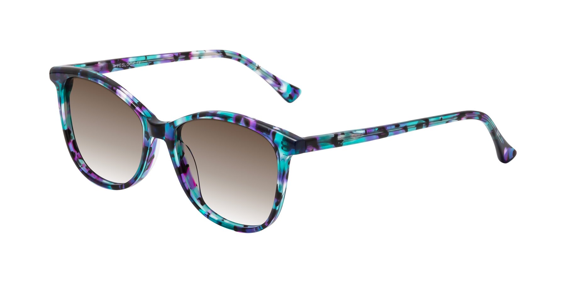 Angle of Creek in Floral Blue with Brown Gradient Lenses