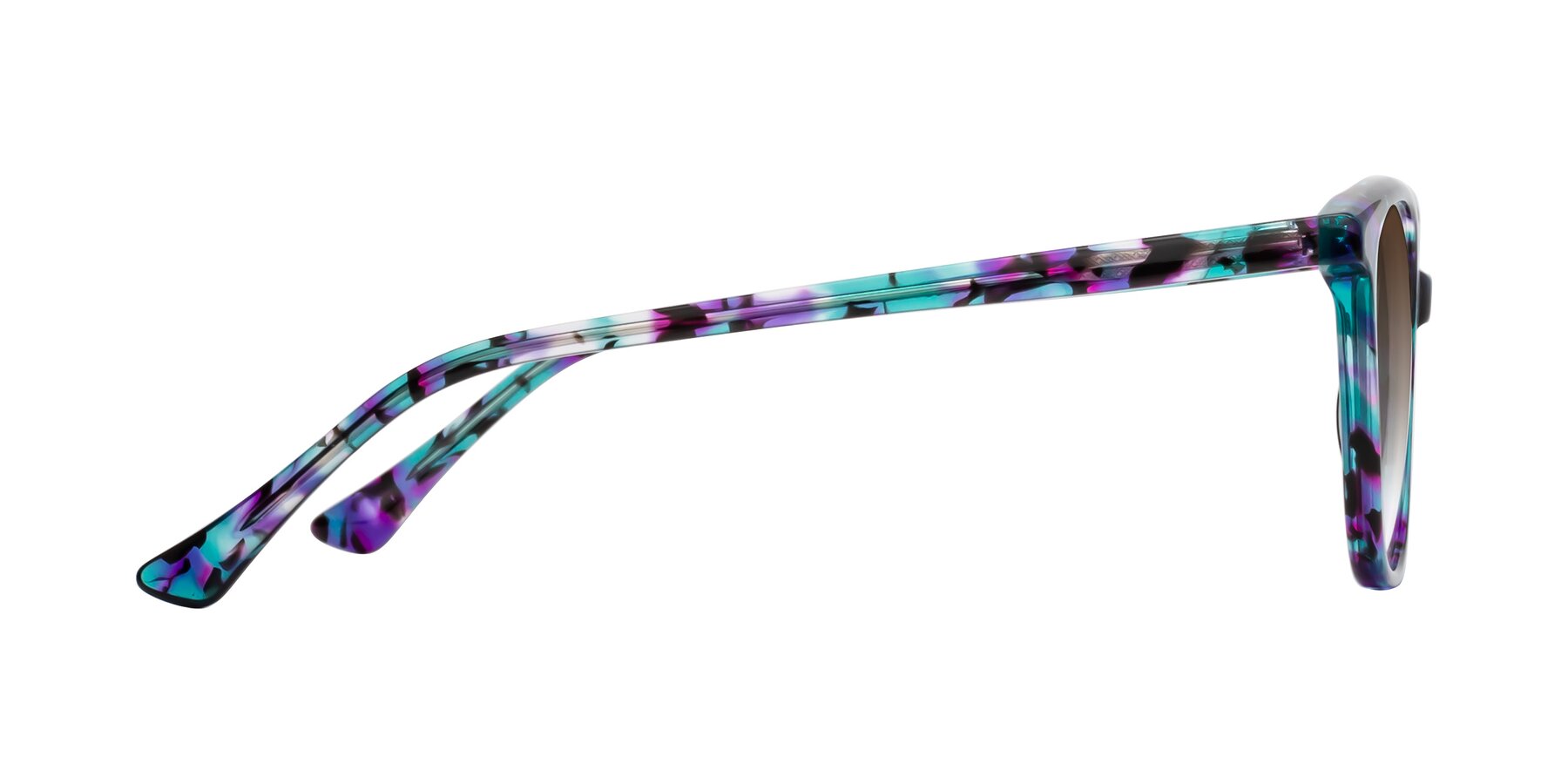 Side of Creek in Floral Blue with Brown Gradient Lenses