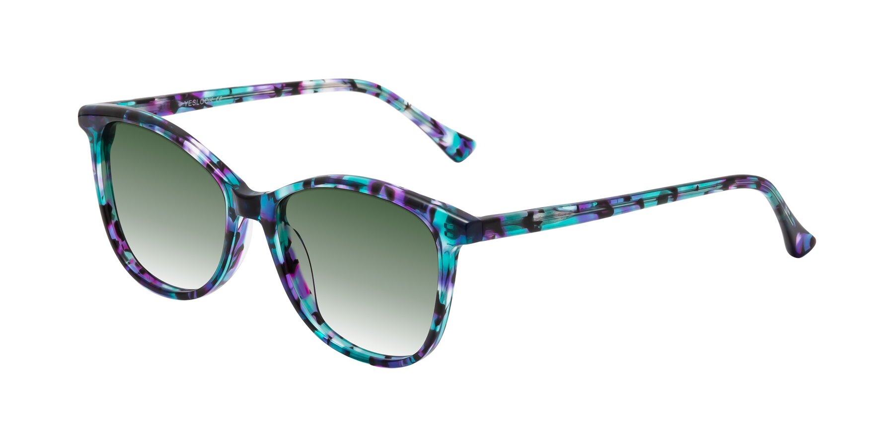 Angle of Creek in Floral Blue with Green Gradient Lenses