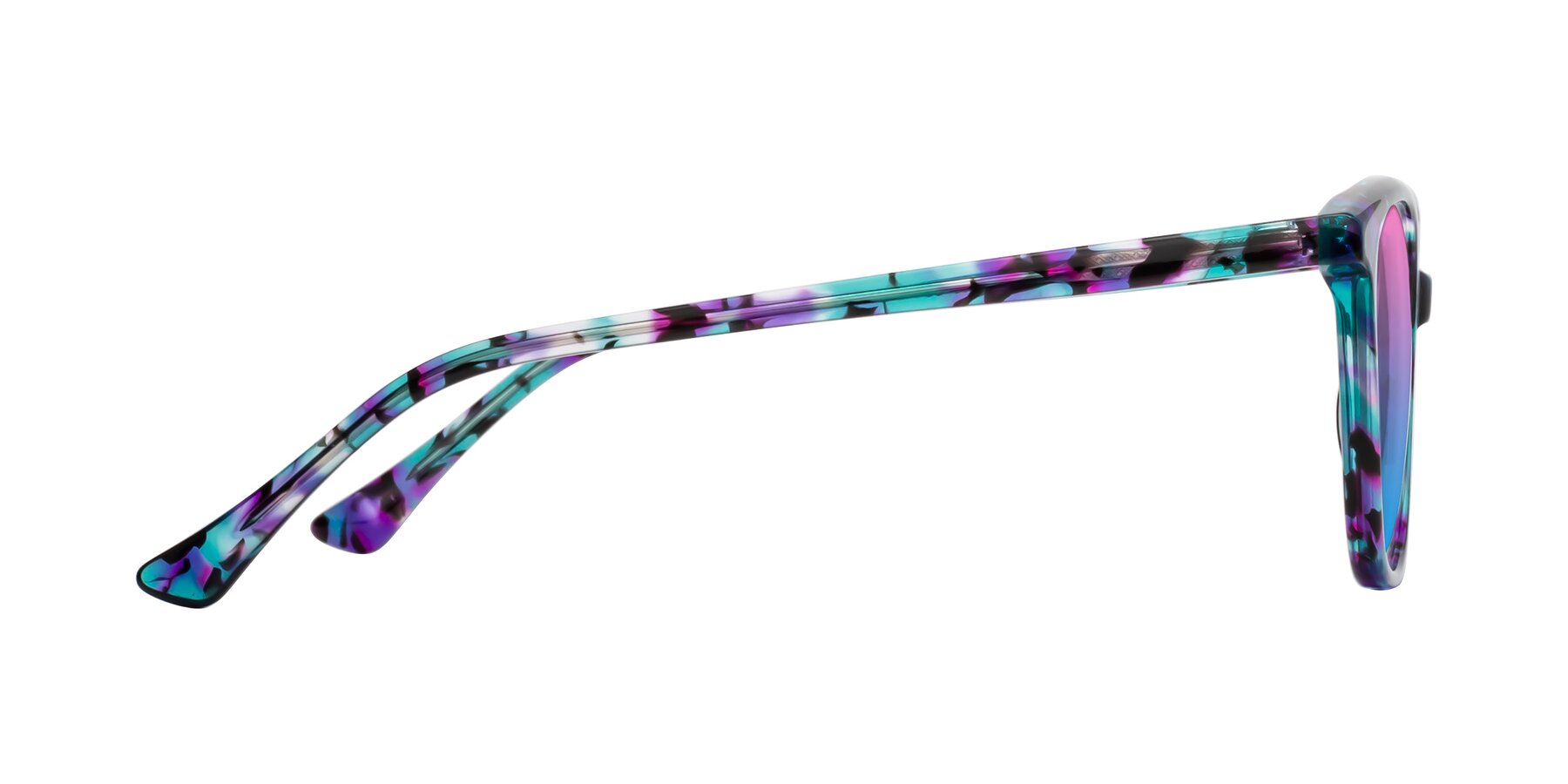 Side of Creek in Floral Blue with Pink / Blue Gradient Lenses