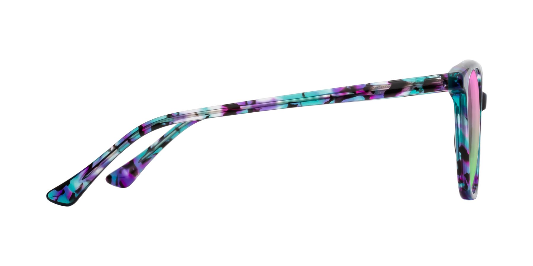 Side of Creek in Floral Blue with Pink / Green Gradient Lenses