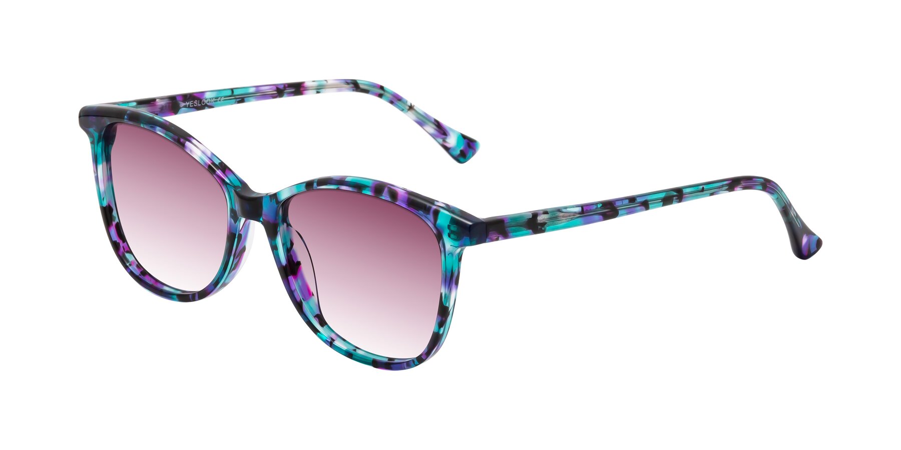 Angle of Creek in Floral Blue with Wine Gradient Lenses
