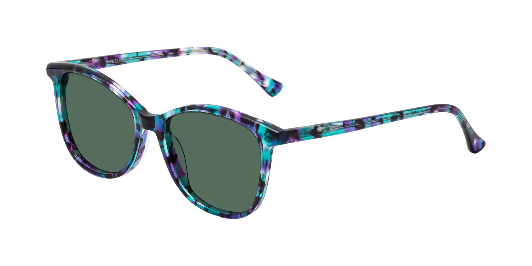 Angle of Creek in Floral Blue with Green Polarized Lenses