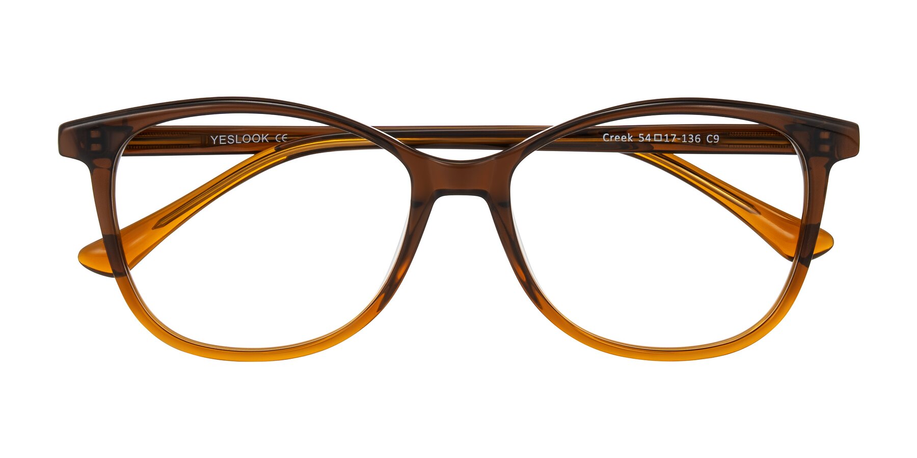 Folded Front of Creek in Gradient Brown with Clear Blue Light Blocking Lenses