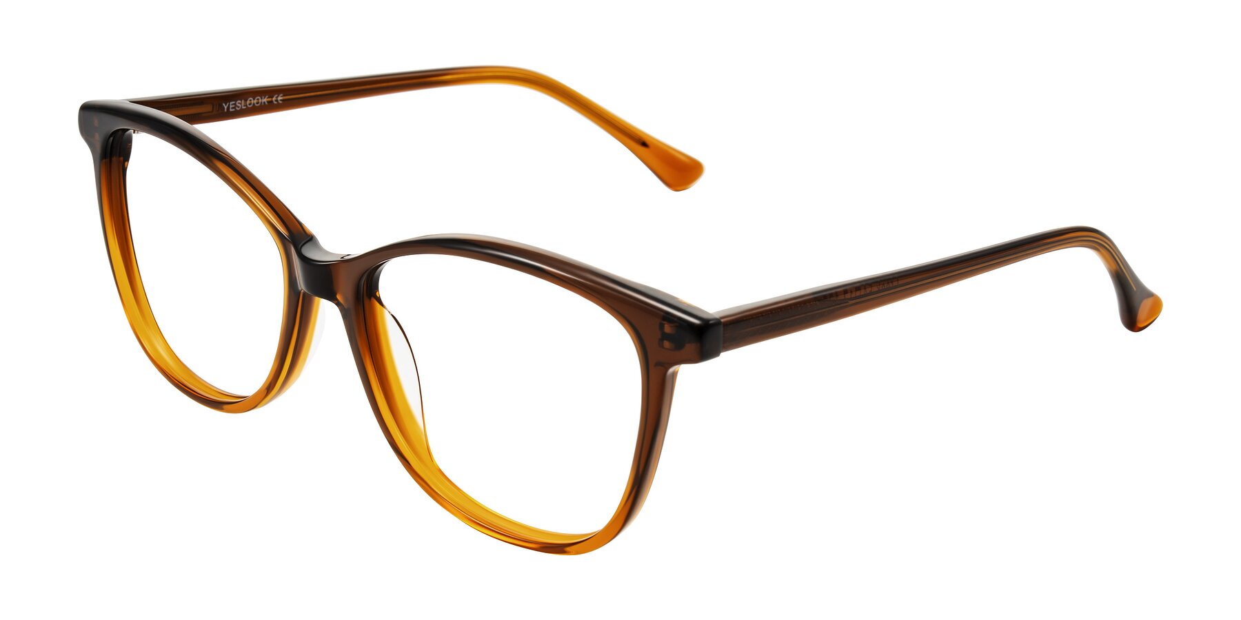Angle of Creek in Gradient Brown with Clear Blue Light Blocking Lenses