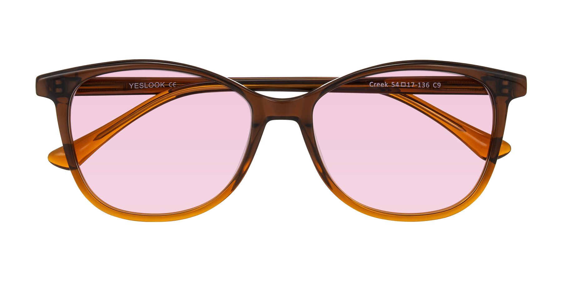 Folded Front of Creek in Gradient Brown with Light Pink Tinted Lenses