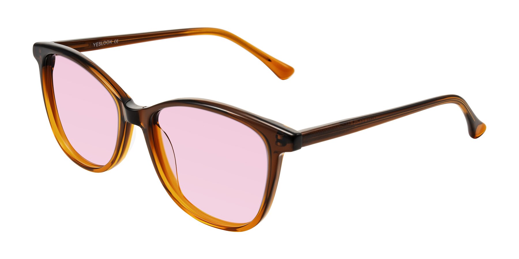 Angle of Creek in Gradient Brown with Light Pink Tinted Lenses