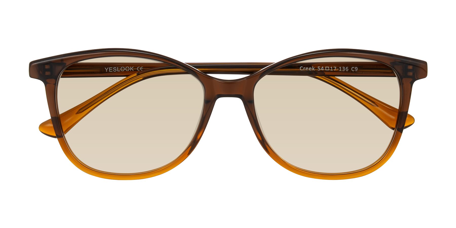 Folded Front of Creek in Gradient Brown with Light Brown Tinted Lenses