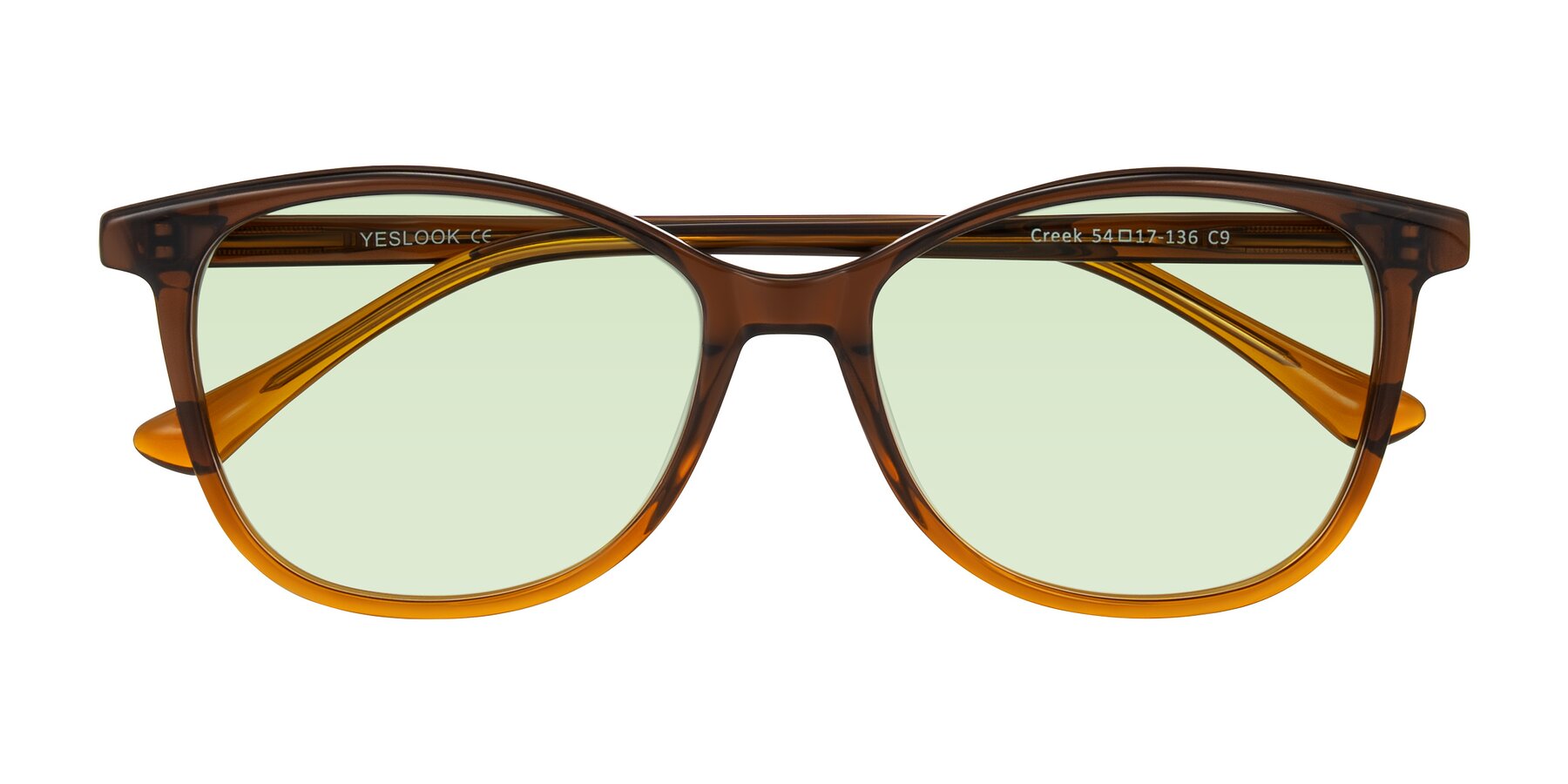 Folded Front of Creek in Gradient Brown with Light Green Tinted Lenses