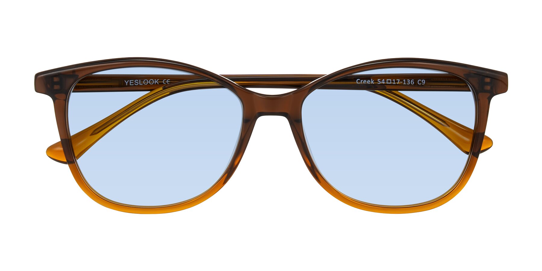 Folded Front of Creek in Gradient Brown with Light Blue Tinted Lenses