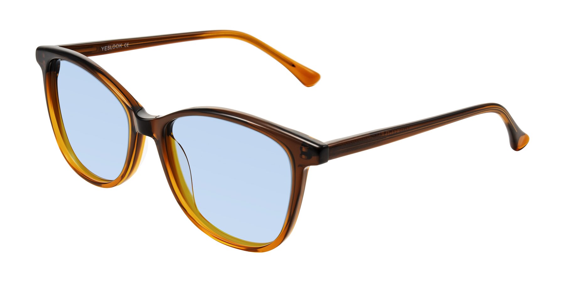 Angle of Creek in Gradient Brown with Light Blue Tinted Lenses