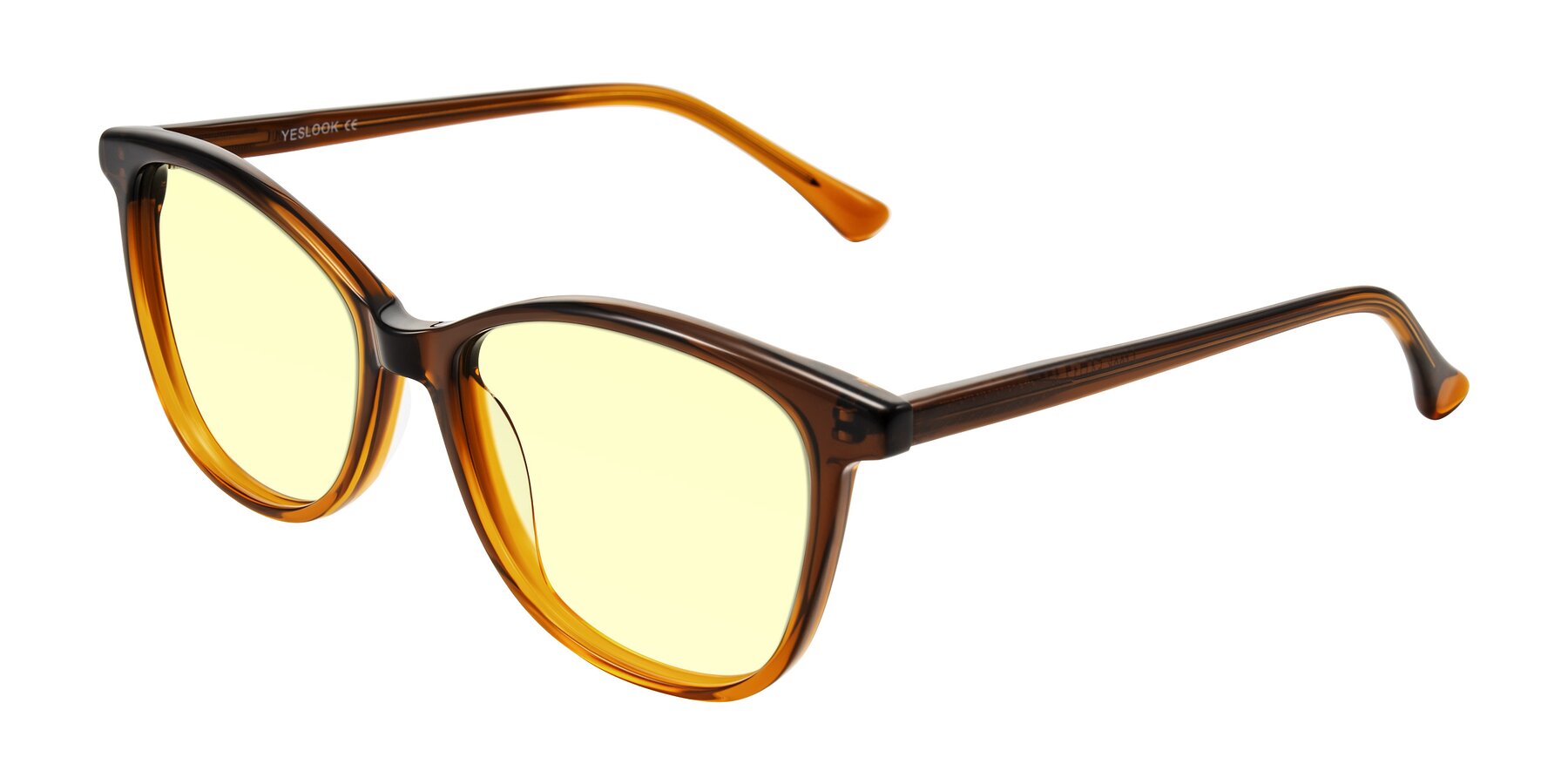 Angle of Creek in Gradient Brown with Light Yellow Tinted Lenses