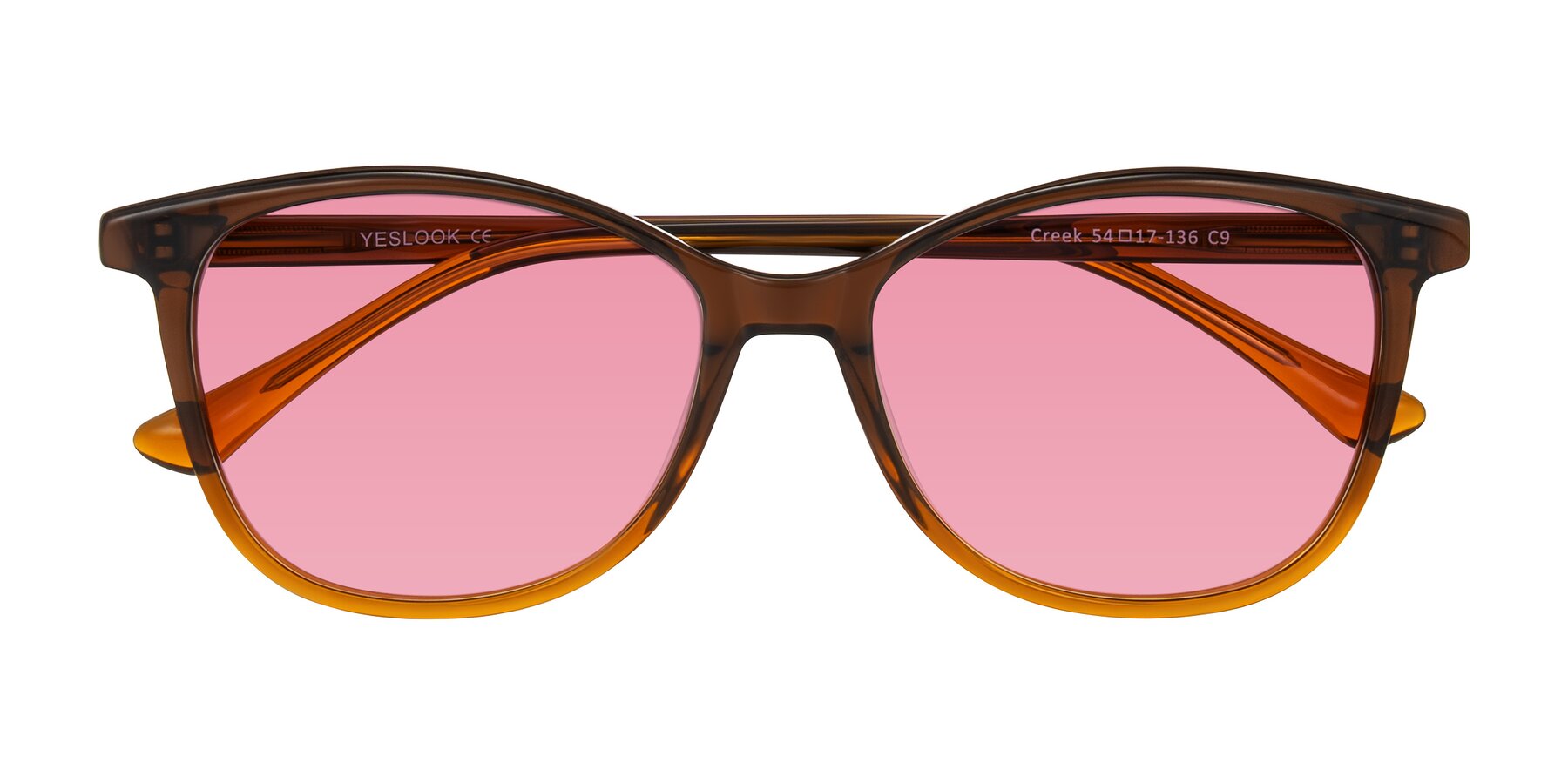 Folded Front of Creek in Gradient Brown with Pink Tinted Lenses