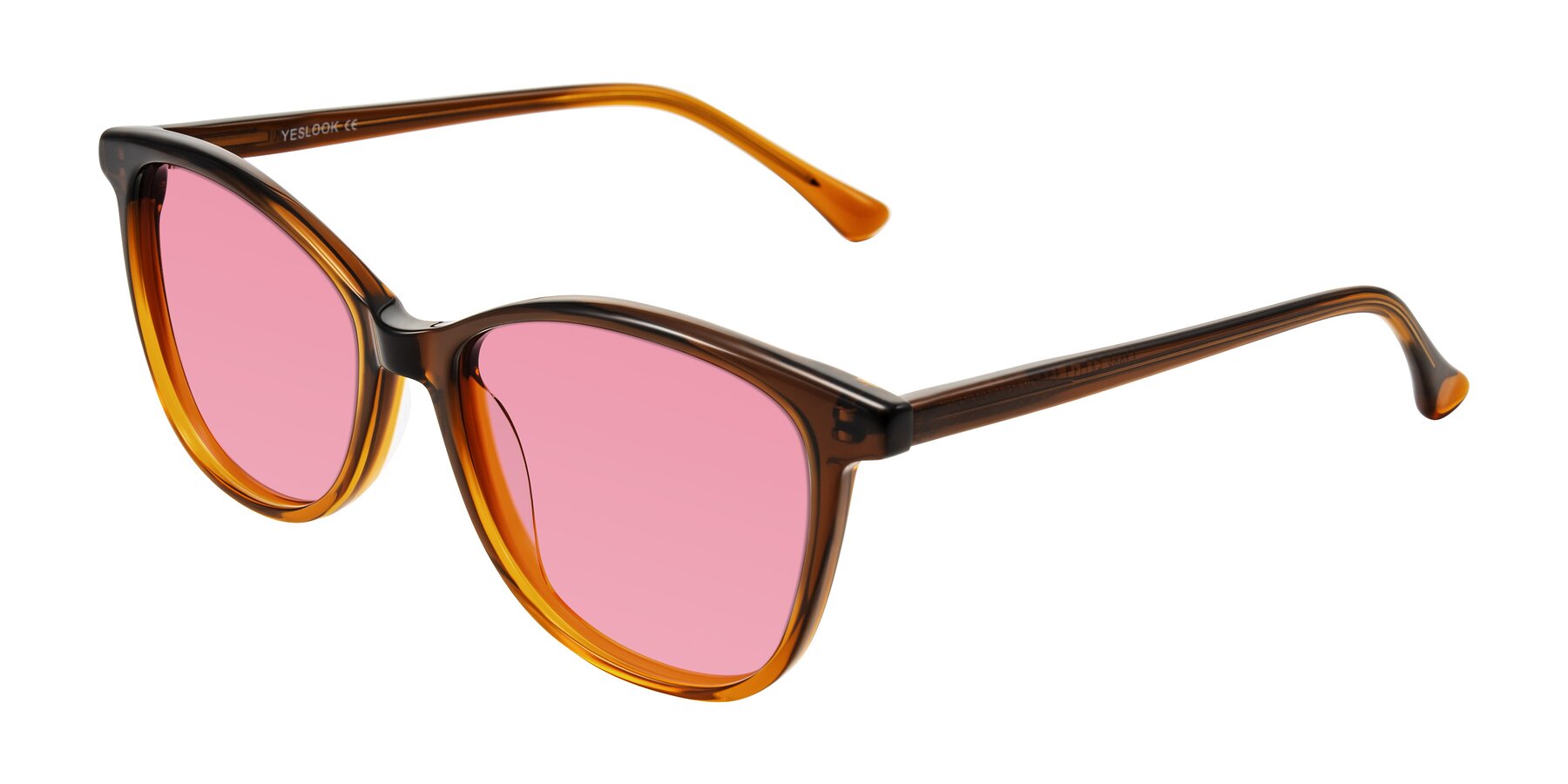 Angle of Creek in Gradient Brown with Pink Tinted Lenses