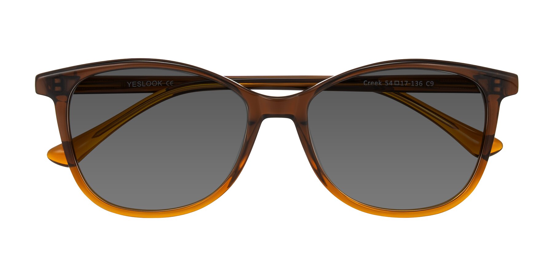 Folded Front of Creek in Gradient Brown with Medium Gray Tinted Lenses
