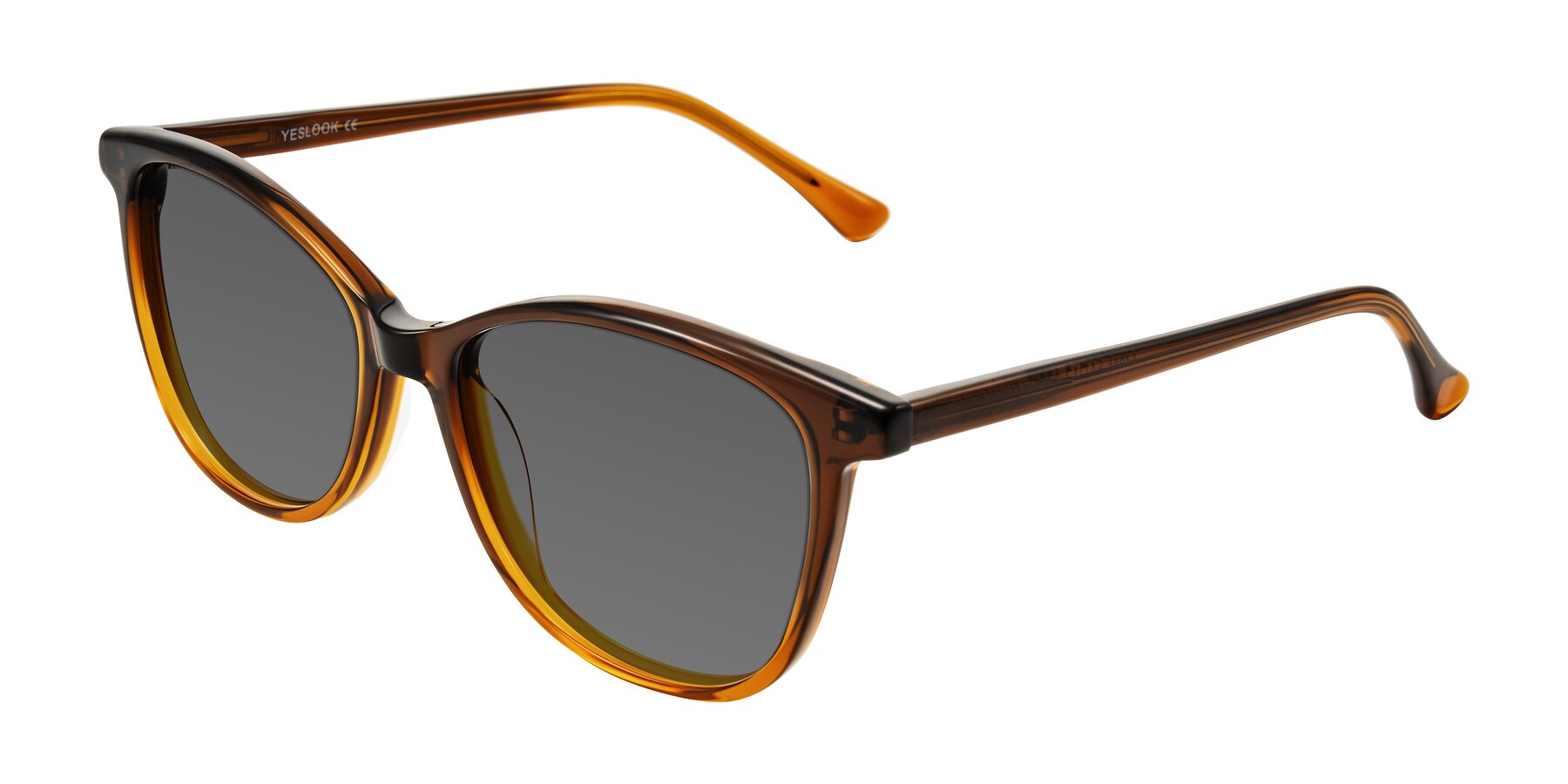 Angle of Creek in Gradient Brown with Medium Gray Tinted Lenses