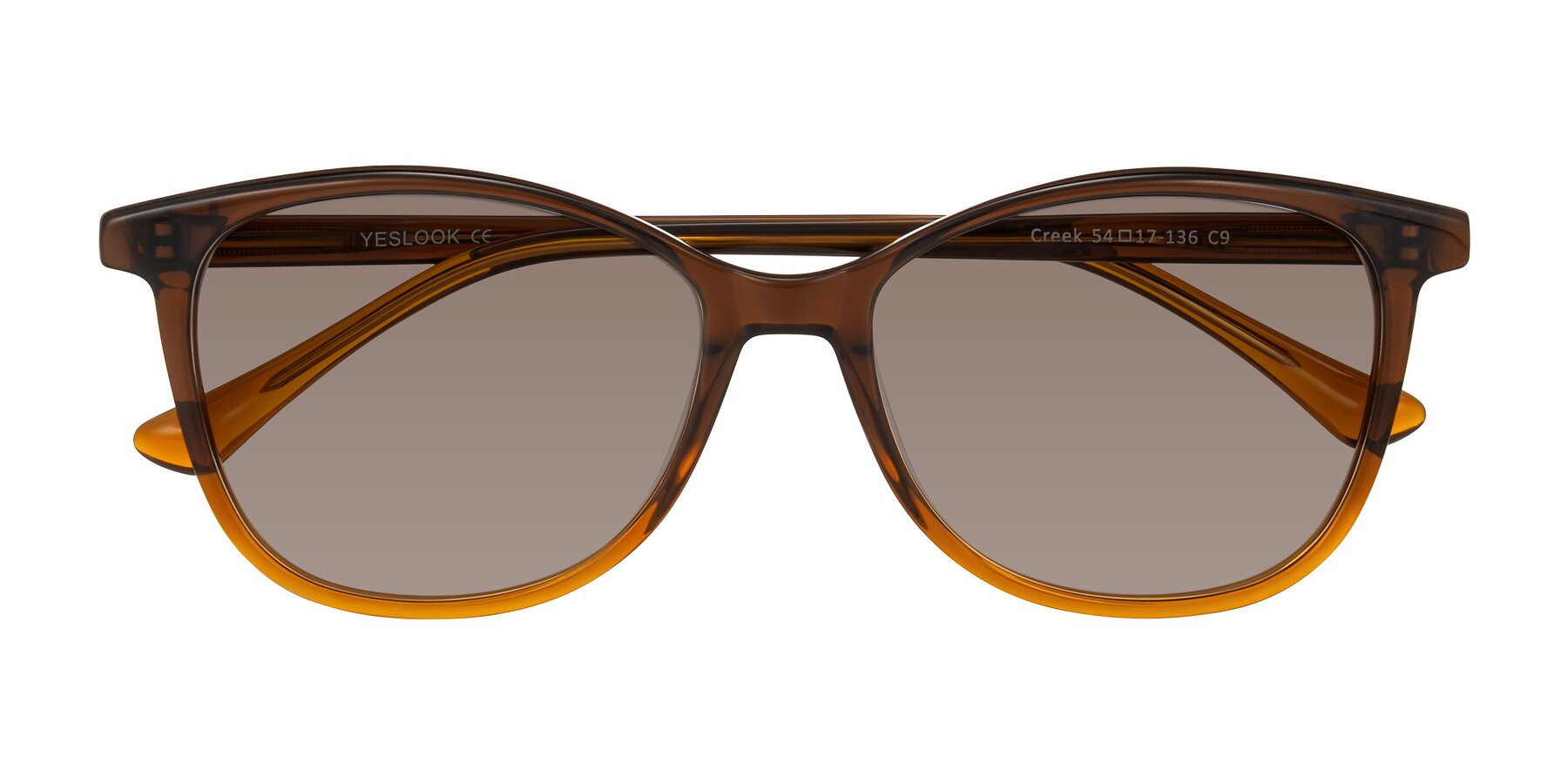 Folded Front of Creek in Gradient Brown with Medium Brown Tinted Lenses