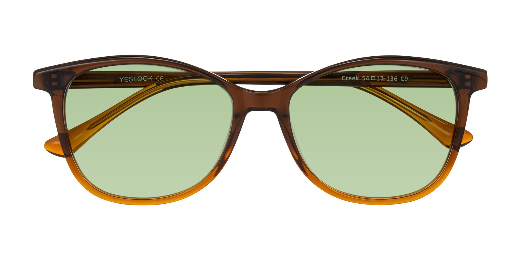 Folded Front of Creek in Gradient Brown with Medium Green Tinted Lenses