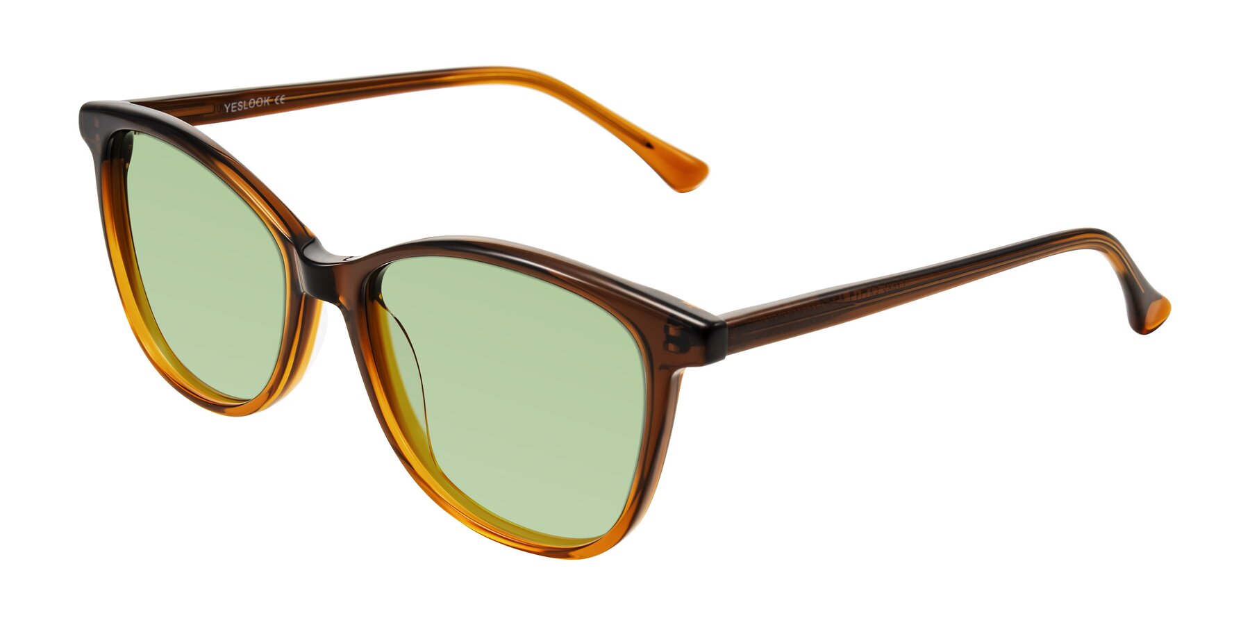 Angle of Creek in Gradient Brown with Medium Green Tinted Lenses
