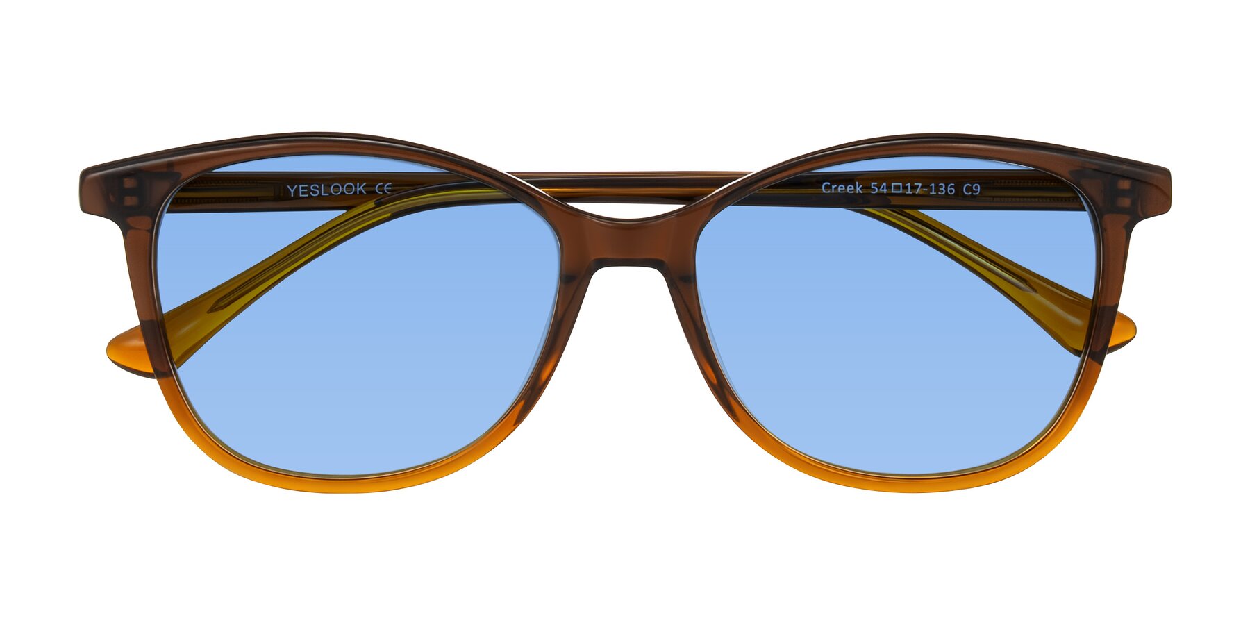 Folded Front of Creek in Gradient Brown with Medium Blue Tinted Lenses