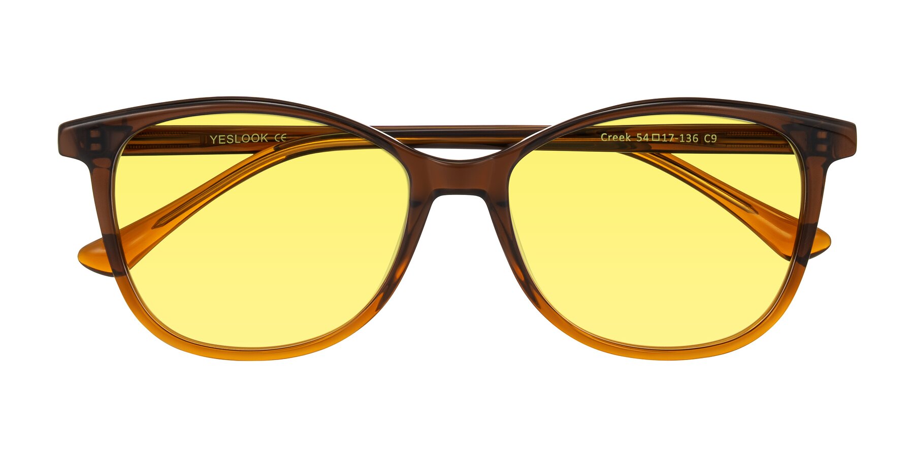 Folded Front of Creek in Gradient Brown with Medium Yellow Tinted Lenses