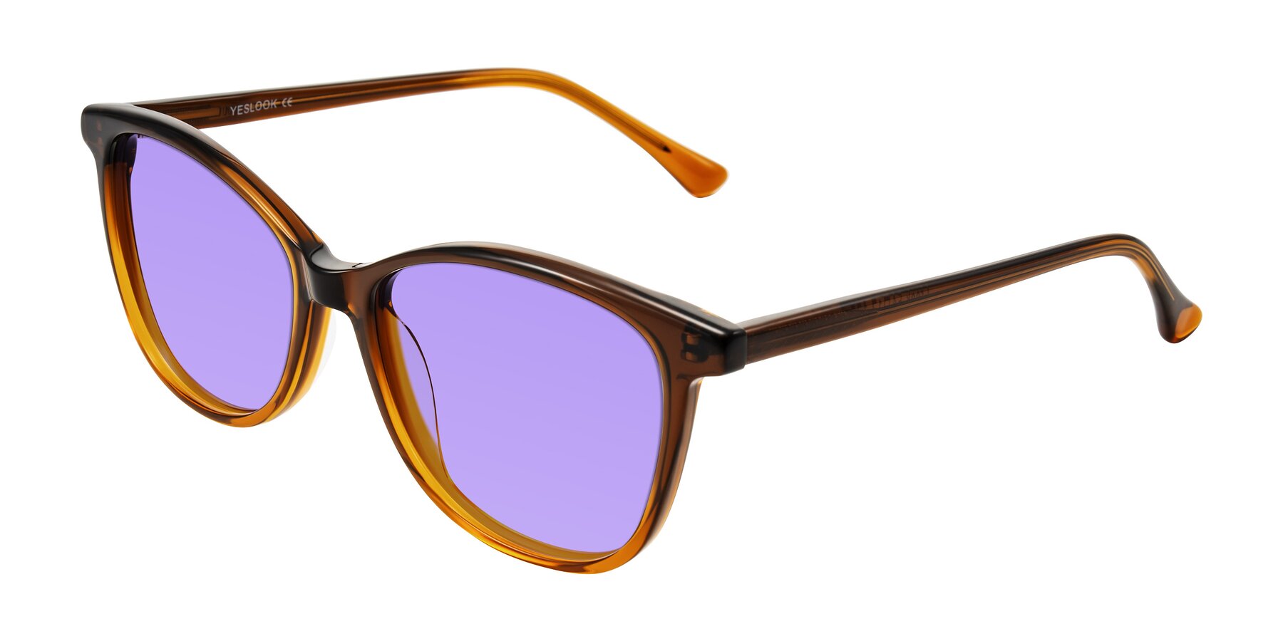 Angle of Creek in Gradient Brown with Medium Purple Tinted Lenses