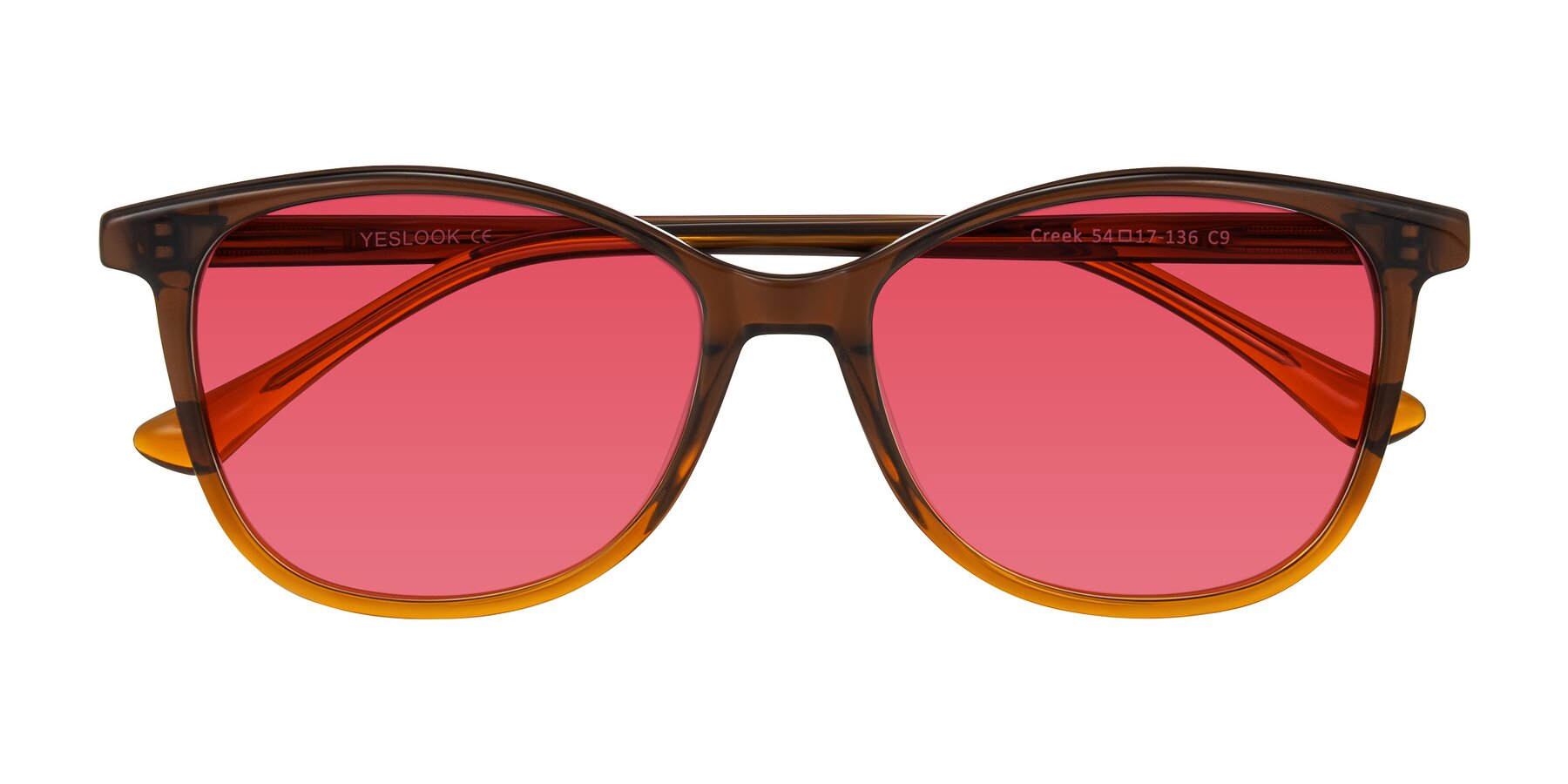 Folded Front of Creek in Gradient Brown with Red Tinted Lenses