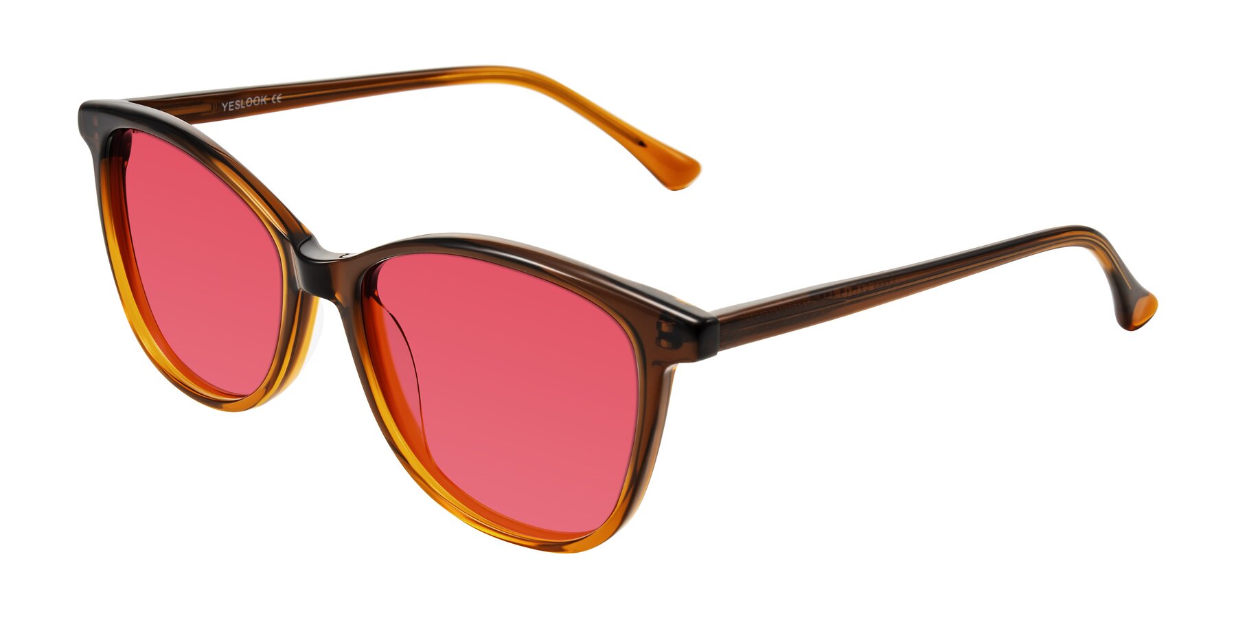 Angle of Creek in Gradient Brown with Red Tinted Lenses