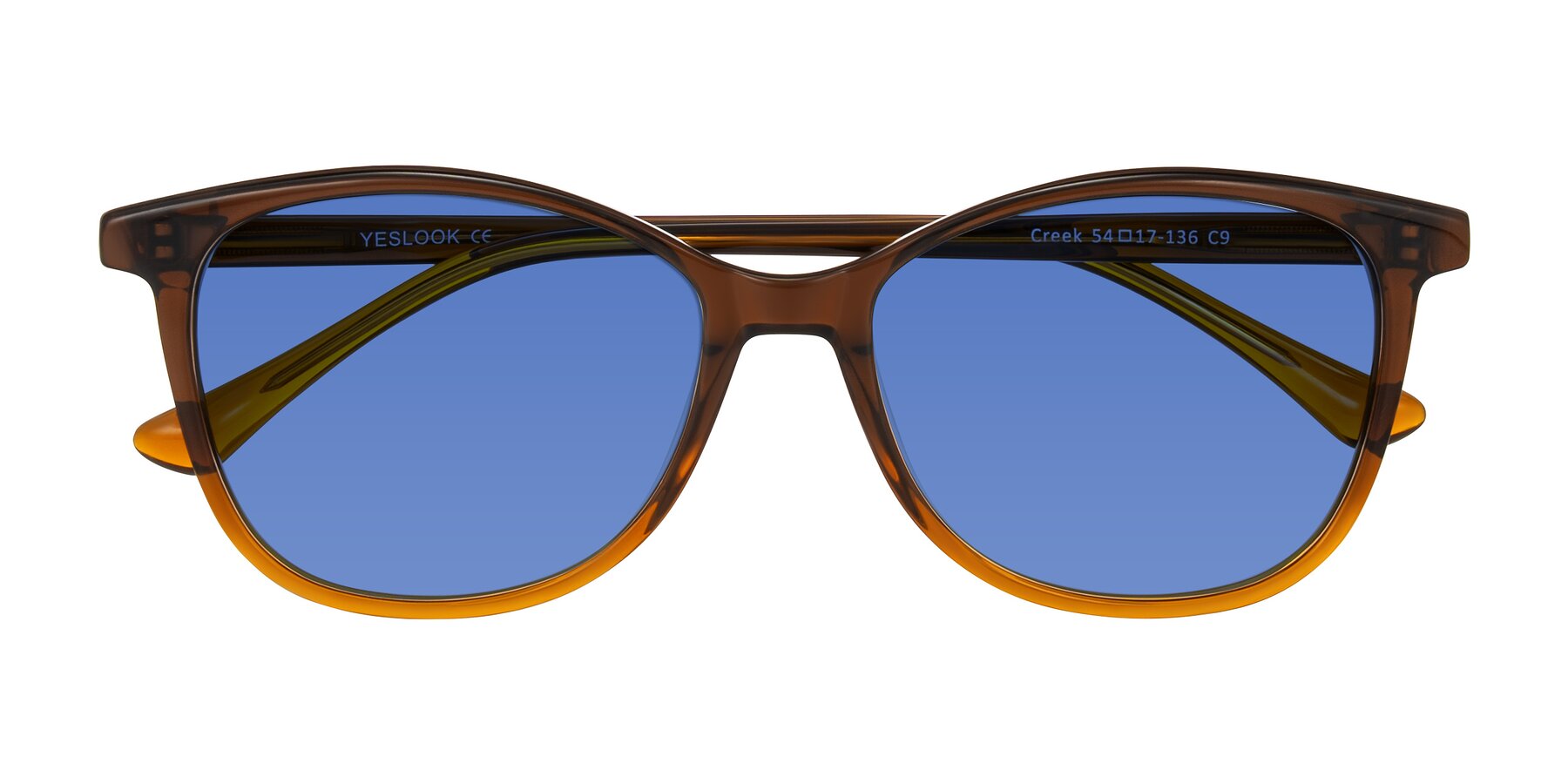 Folded Front of Creek in Gradient Brown with Blue Tinted Lenses