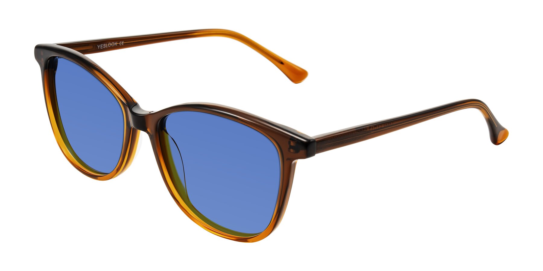 Angle of Creek in Gradient Brown with Blue Tinted Lenses