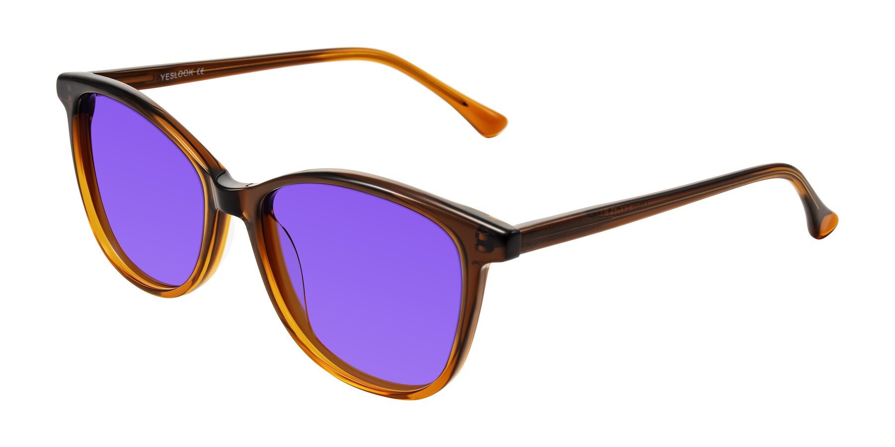 Angle of Creek in Gradient Brown with Purple Tinted Lenses
